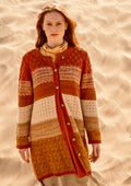 GUDRUN SJODEN Chloe Long Cardigan Sweater Ombre Buttons Henna 24 Knitwear Medium