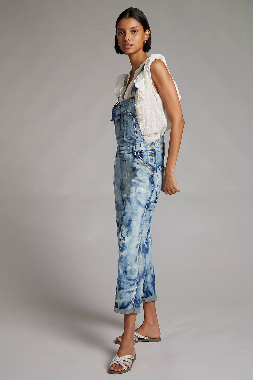 Anthropologie Pilcro Tie-Dye Denim Overalls Size 31 NWT