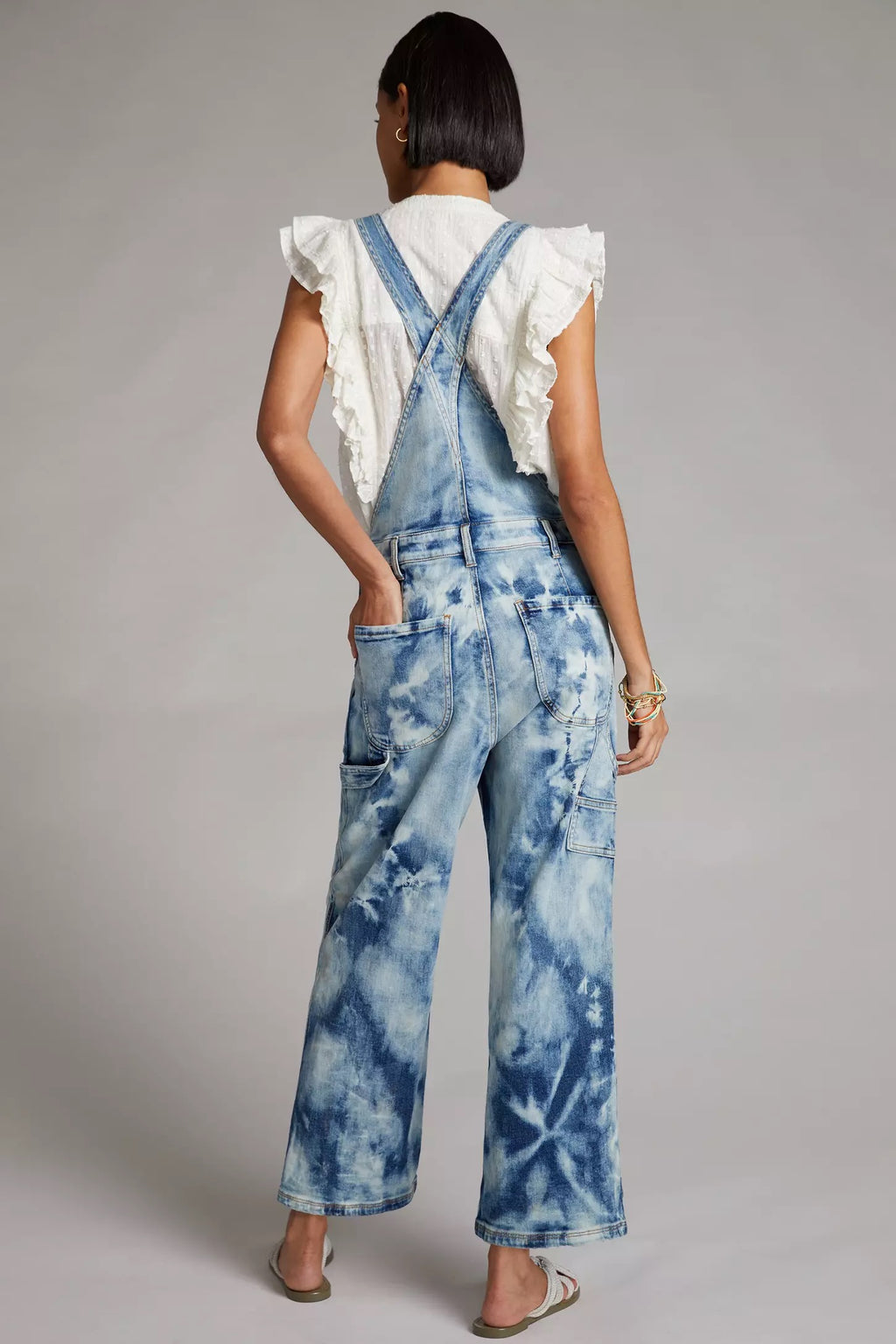 Anthropologie Pilcro Tie-Dye Denim Overalls Size 31 NWT