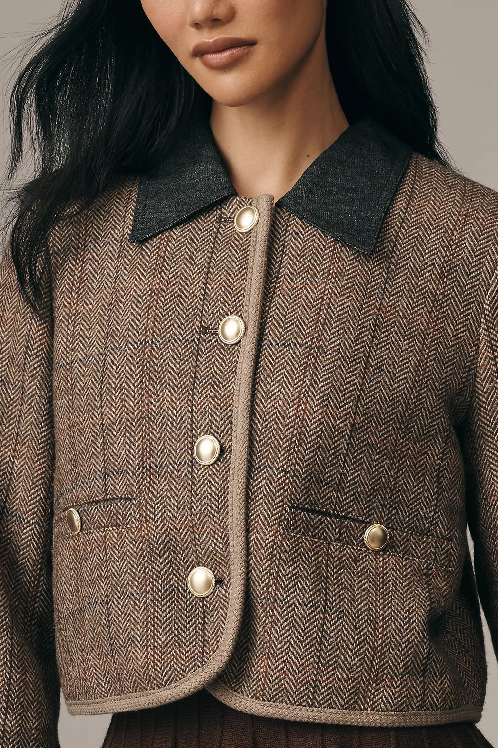 Anthropologie MAEVE Wool Blend Shrunken Heritage Lady Jacket Blazer Cropped XS
