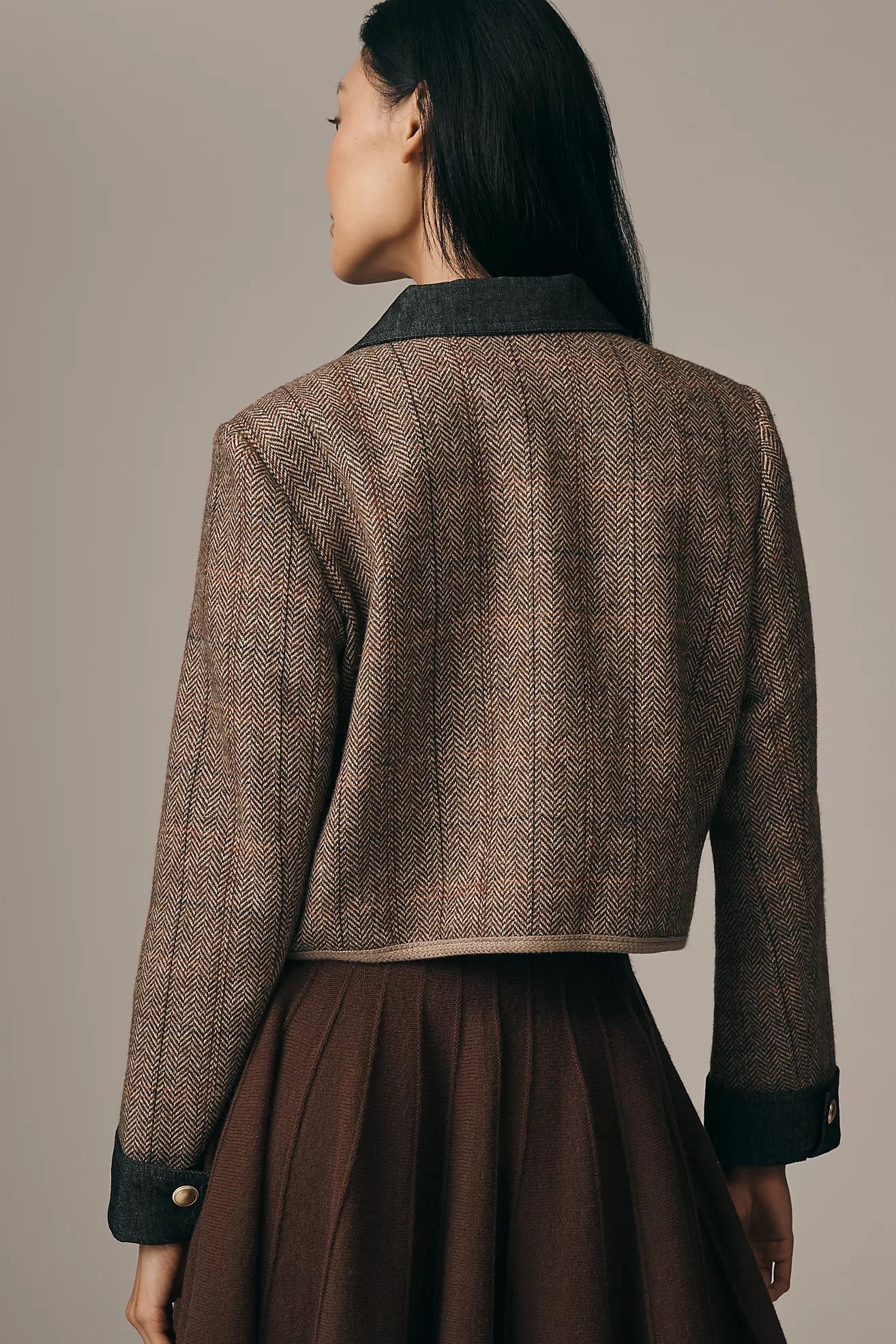 Anthropologie MAEVE Wool Blend Shrunken Heritage Lady Jacket Blazer Cropped XS