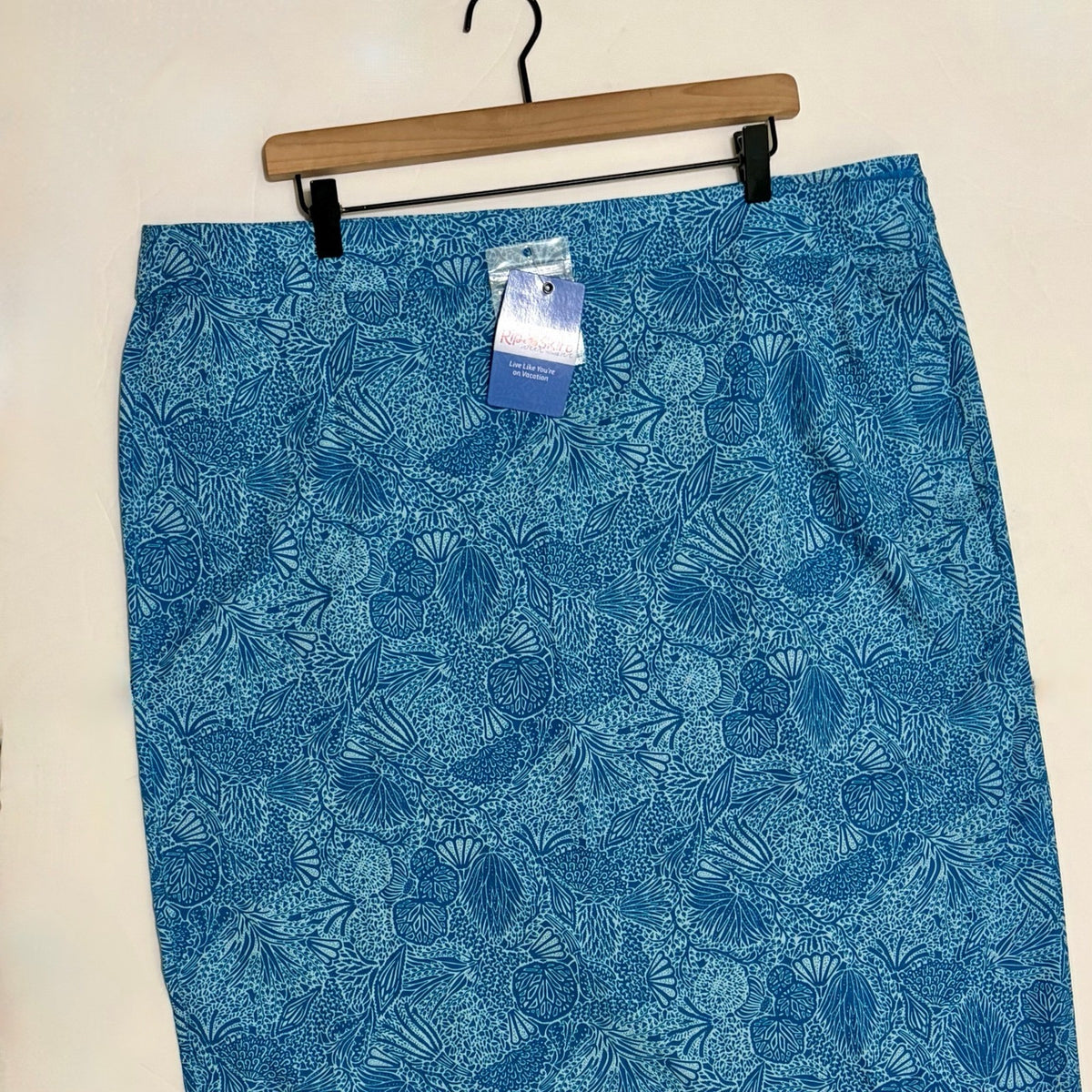 NWT RIP SKIRT Length 3 Wailea Blue Wrap Skirt Adjustable Beach XX-Large XXL