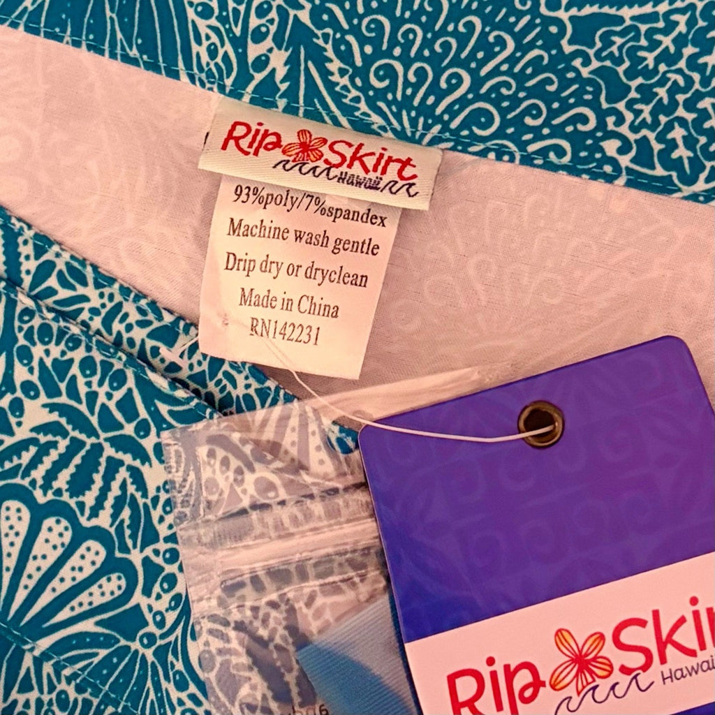 NWT RIP SKIRT Length 3 Wailea Blue Wrap Skirt Adjustable Beach XX-Large XXL
