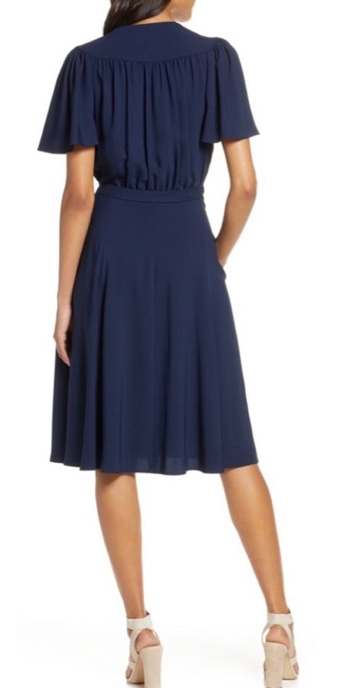 Gal Meets Glam Kinsley Navy Wrap Dress 2