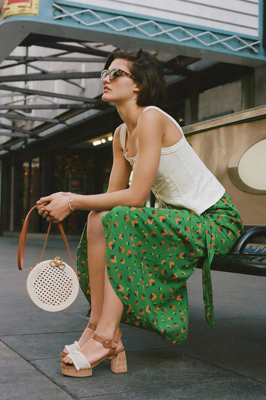 NWT!! ANTHROPOLOGIE Colloquial Wrap Skirt #35 Conversations Strawberry Medium