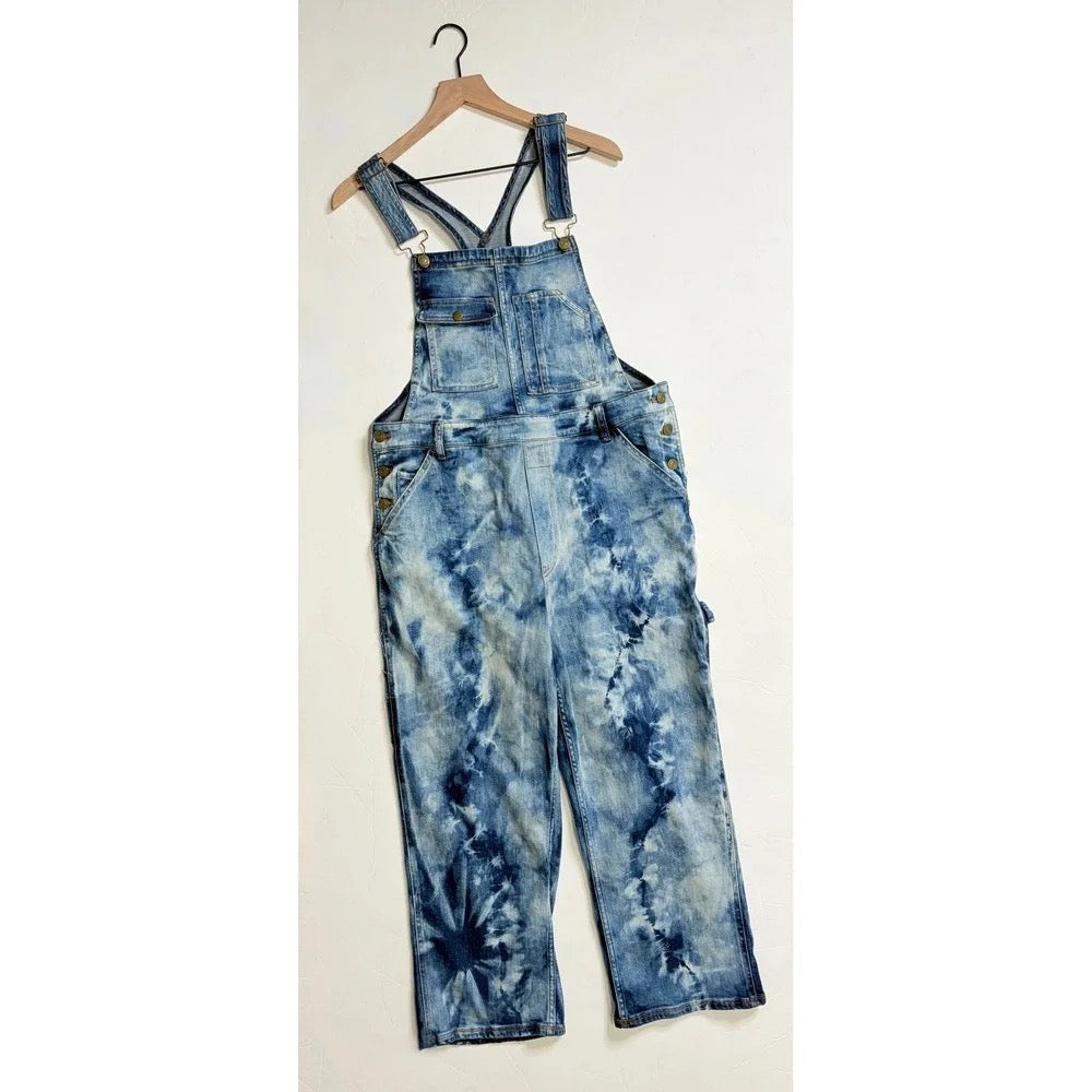 Anthropologie Pilcro Tie-Dye Denim Overalls Size 31 NWT