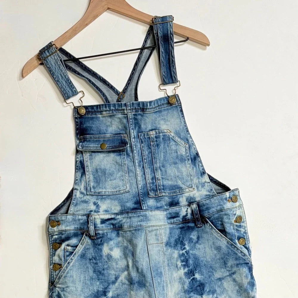 Anthropologie Pilcro Tie-Dye Denim Overalls Size 31 NWT