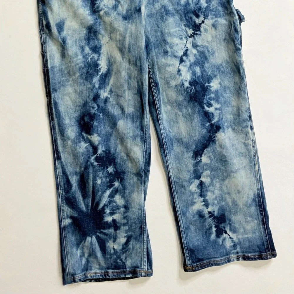 Anthropologie Pilcro Tie-Dye Denim Overalls Size 31 NWT