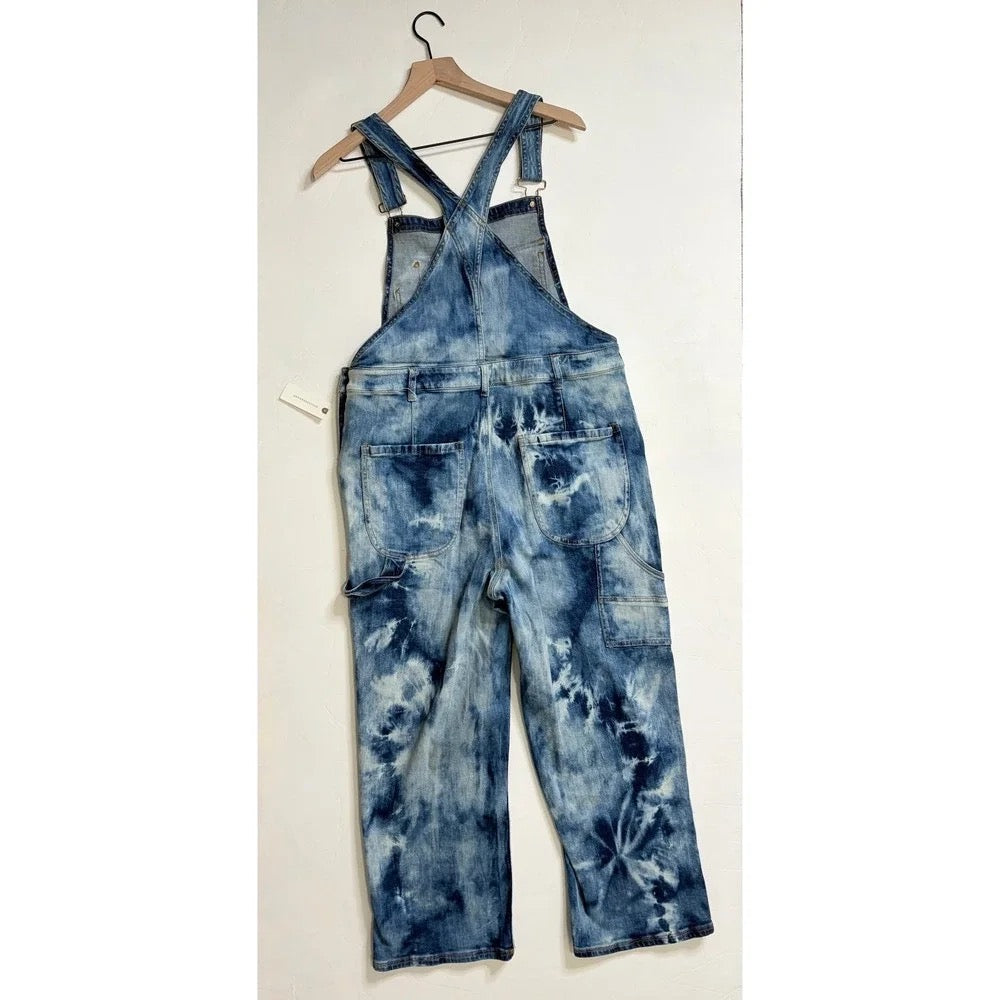 Anthropologie Pilcro Tie-Dye Denim Overalls Size 31 NWT