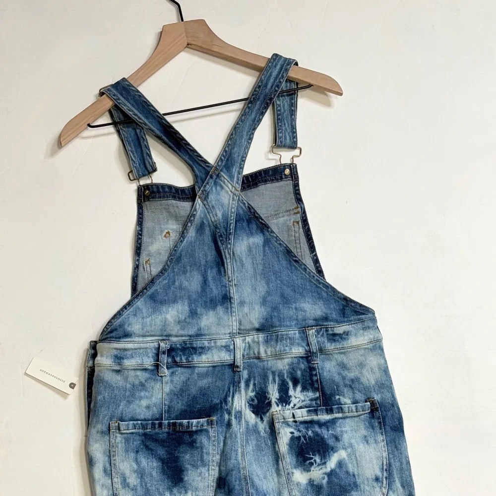 Anthropologie Pilcro Tie-Dye Denim Overalls Size 31 NWT