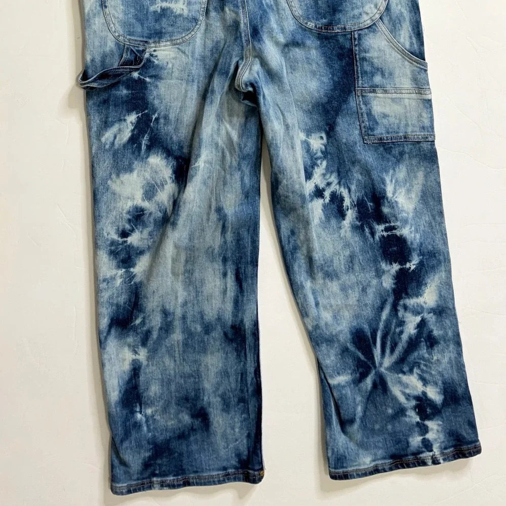 Anthropologie Pilcro Tie-Dye Denim Overalls Size 31 NWT