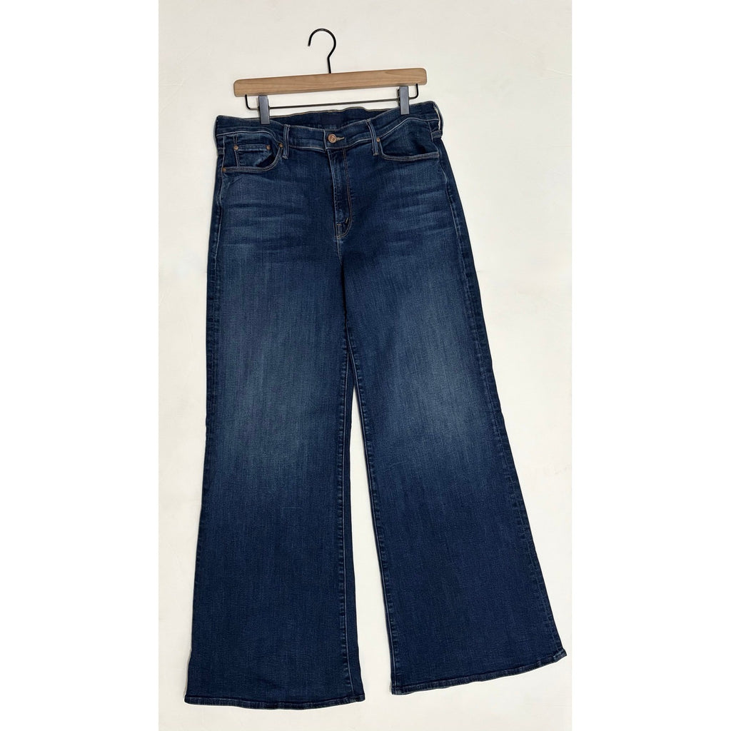 MOTHER Twister Sneak Jeans On Your Left Wash Wide Leg Stretch Denim Size 32
