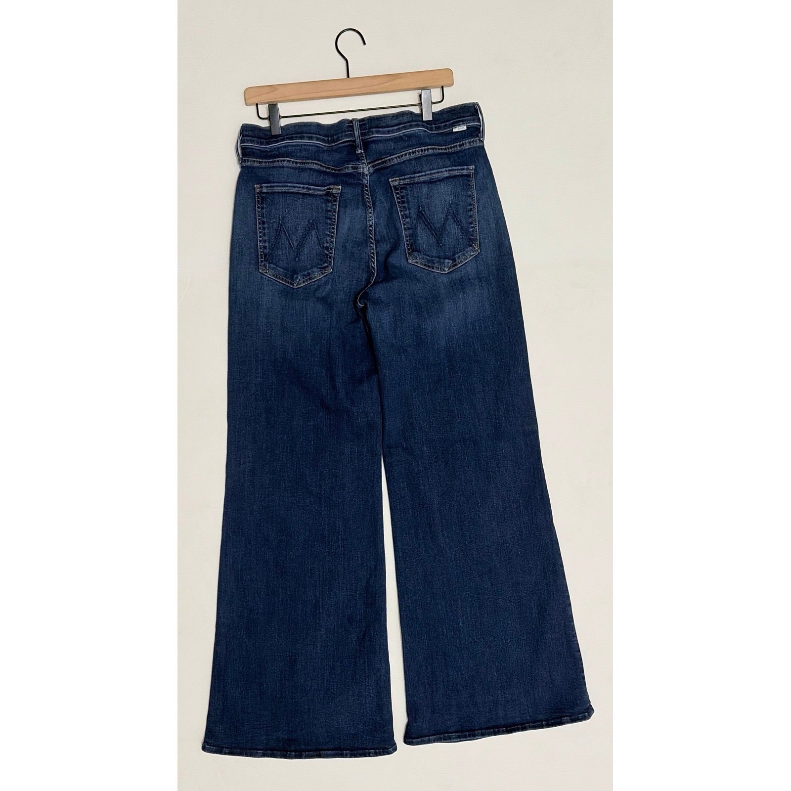 MOTHER Twister Sneak Jeans On Your Left Wash Wide Leg Stretch Denim Size 32