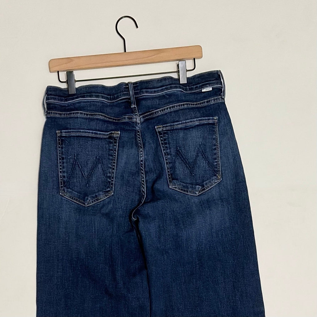 MOTHER Twister Sneak Jeans On Your Left Wash Wide Leg Stretch Denim Size 32