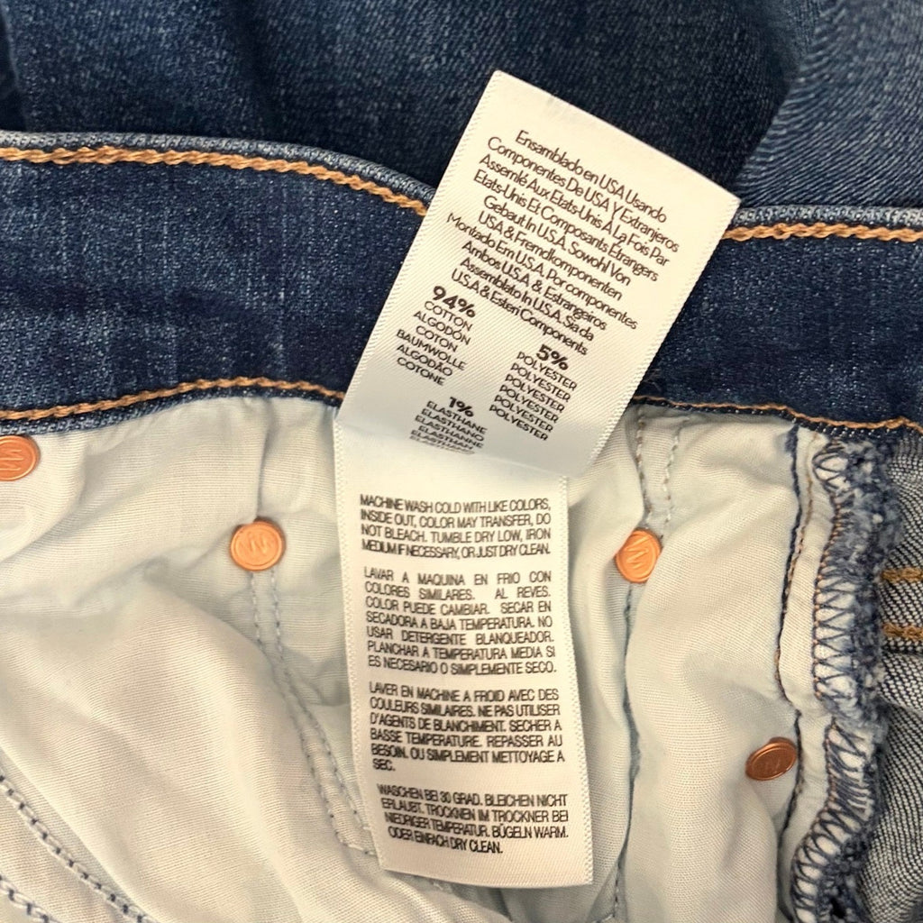 MOTHER Twister Sneak Jeans On Your Left Wash Wide Leg Stretch Denim Size 32