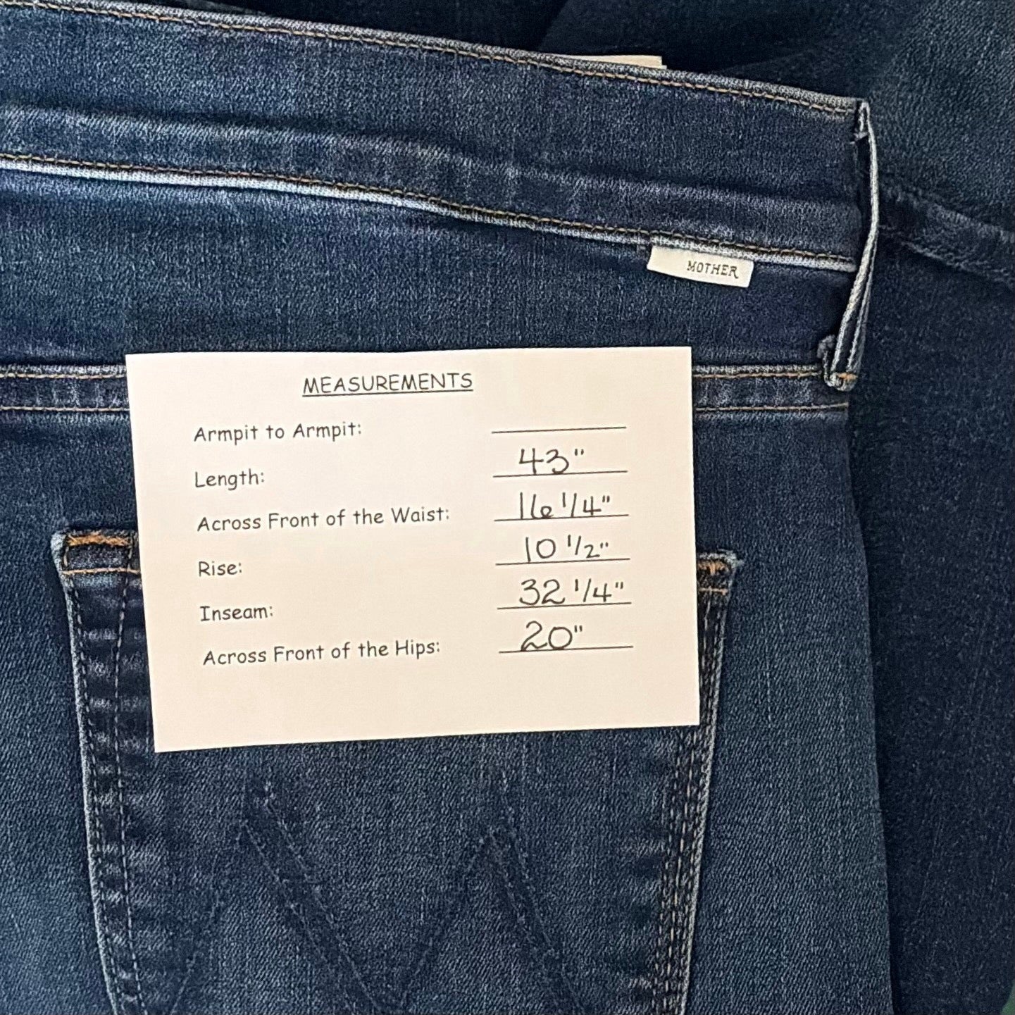 MOTHER Twister Sneak Jeans On Your Left Wash Wide Leg Stretch Denim Size 32