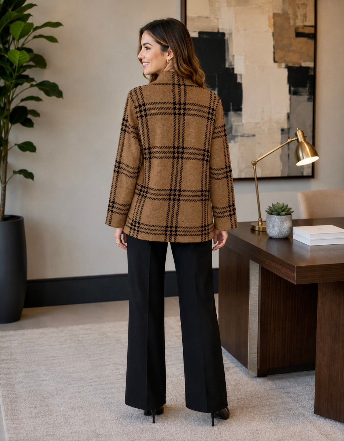 Vintage St. John Saks Fifth Avenue Plaid Knit Blazer – Size 8