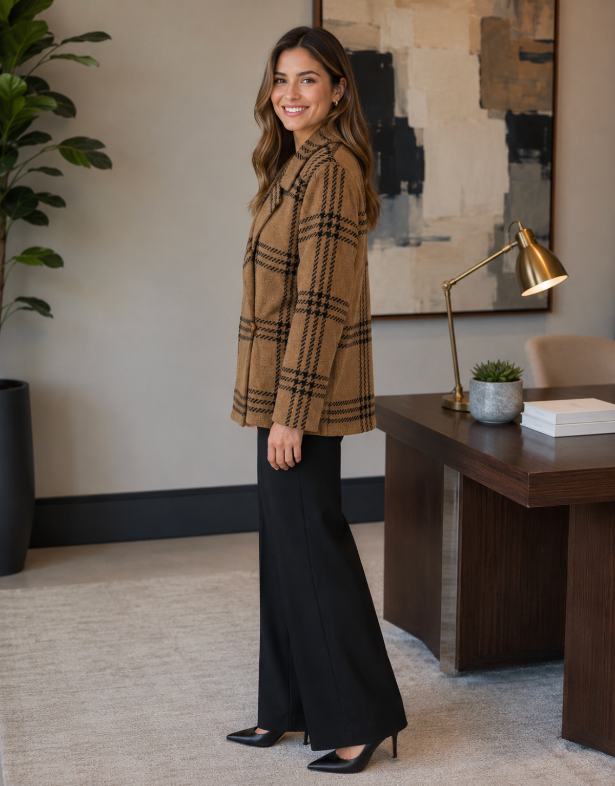 Vintage St. John Saks Fifth Avenue Plaid Knit Blazer – Size 8