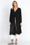 NWT!! JOHNNY WAS Jupiter Mosaic Kimono Black Embroidered Eyelet Duster Small