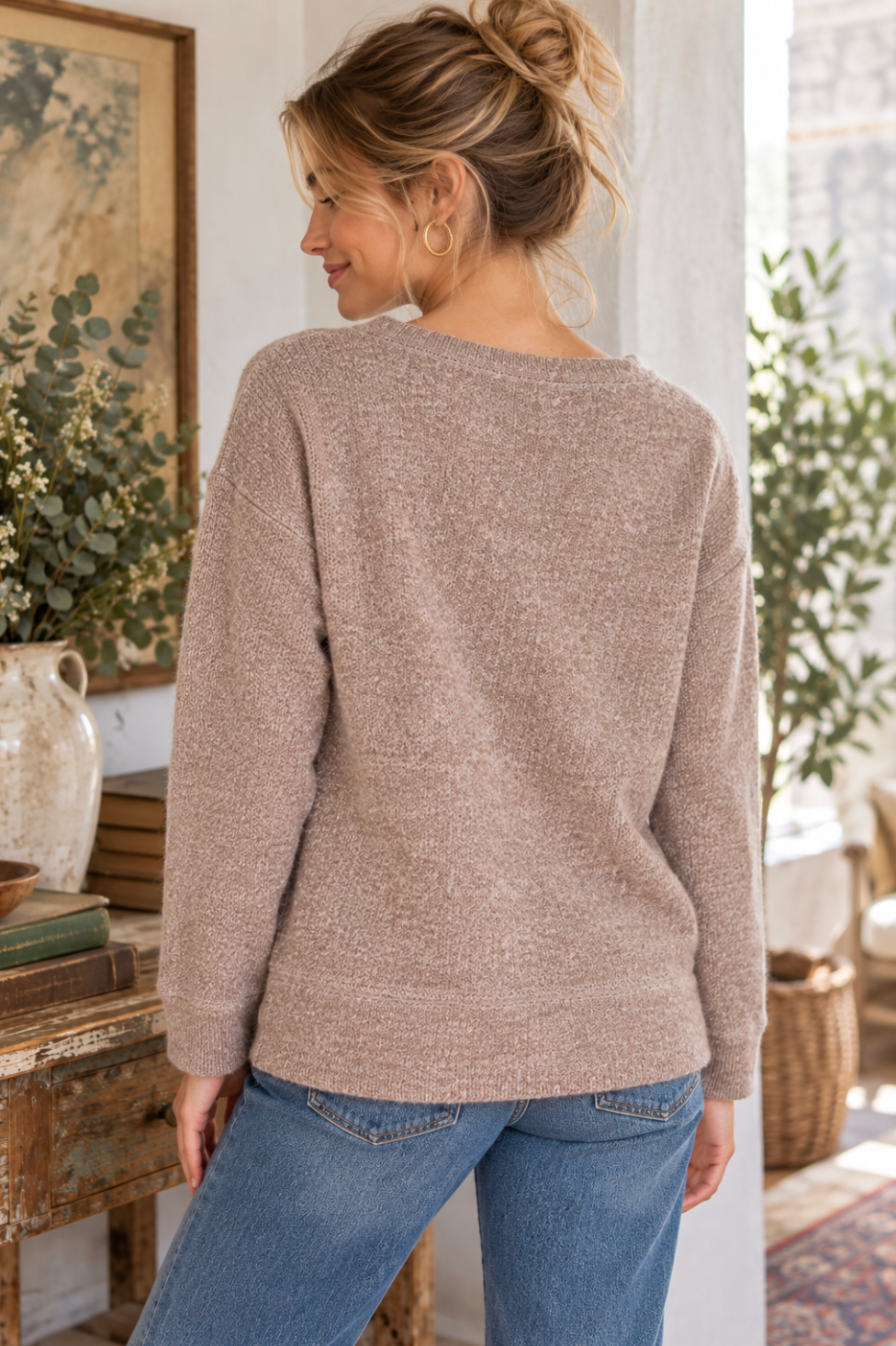Anthropologie CP SHADES Pam Cotton Wool Sweatshirt Sweater Brown XS Made USA