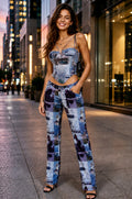 MIAOU Aphex Corset Top Atlas Pants Memoirs Print 2 Piece Set X-Small