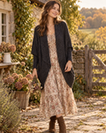 Anthropologie SLEEPING ON SNOW Primula Cocoon Cardigan Charcoal Gray Wool Large